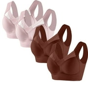 Huuilaibazoo Posture Correcting Bras Posture Correcting Bra for Seniors Plus Size Bras No Underwire Bras 4 Pcs